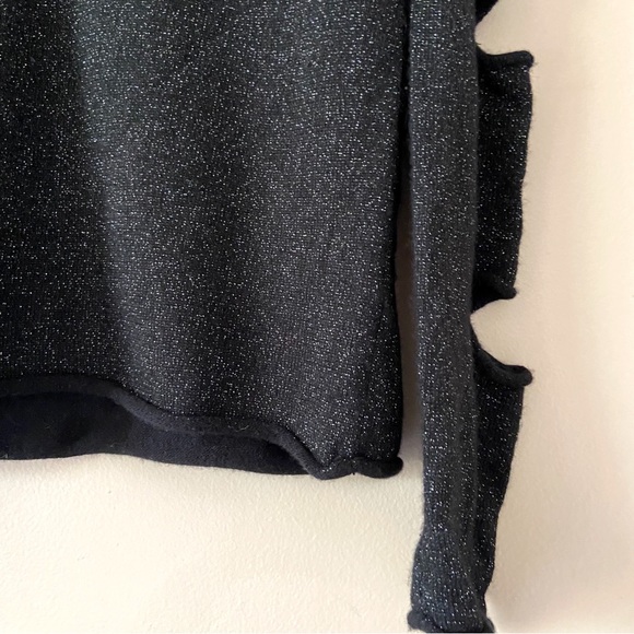 Skull Cashmere• Tyrone Cutout Slit Sleeve Sweater in Black silver - Picture 13 of 13